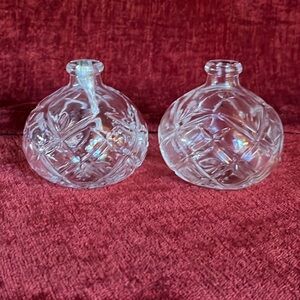Vintage Set of Starlight Pressed Oil Lamps